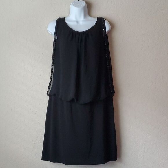 Scarlett Dresses & Skirts - Scarlett Nite Black Beaded Sleeveless Blouson Cocktail Dress Size 12